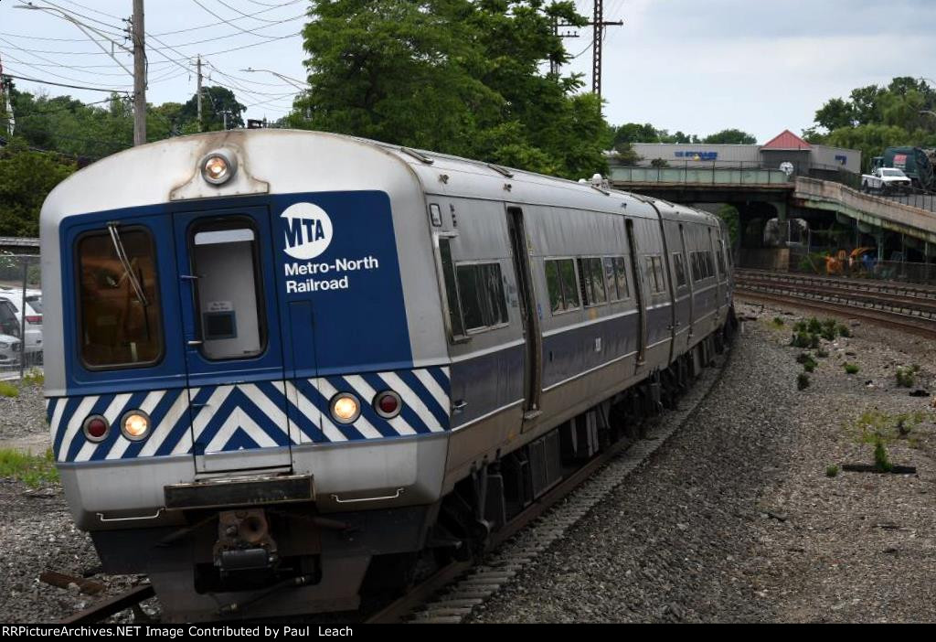 Inbound commuter comes into the station